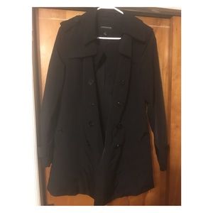 London Fog Black Trench Coat Sz S